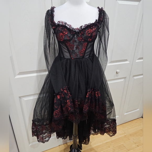 Dolls Kill Black and Red High Low Dress - Picture 10 of 10